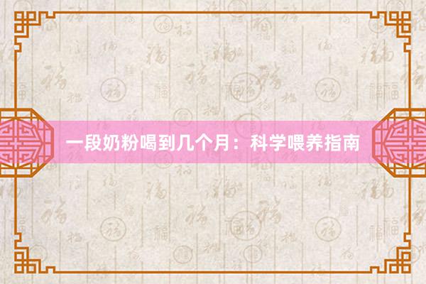 一段奶粉喝到几个月：科学喂养指南